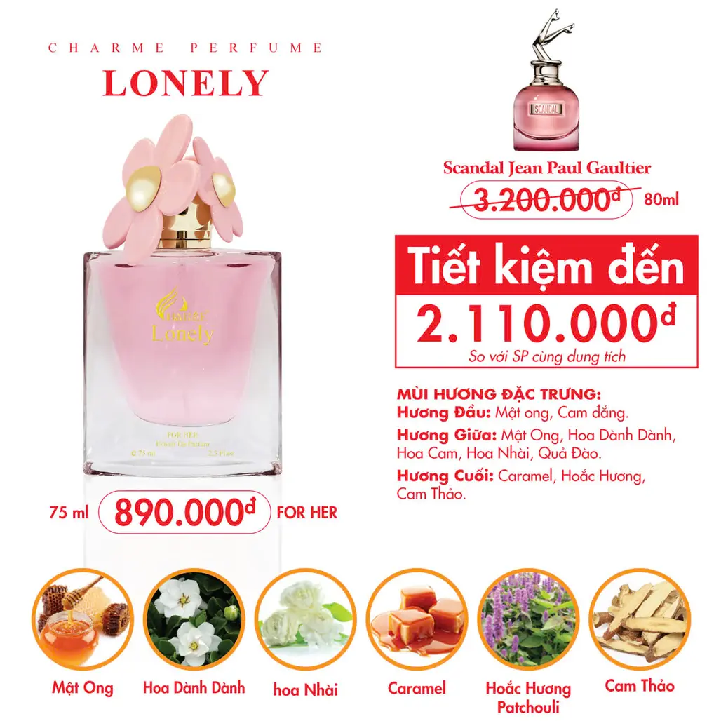 Nước Hoa Nữ Charme Lonely 75ml