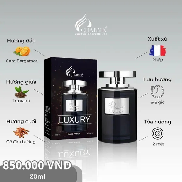 Nước Hoa Nam Charme Luxury 80ml – EDP