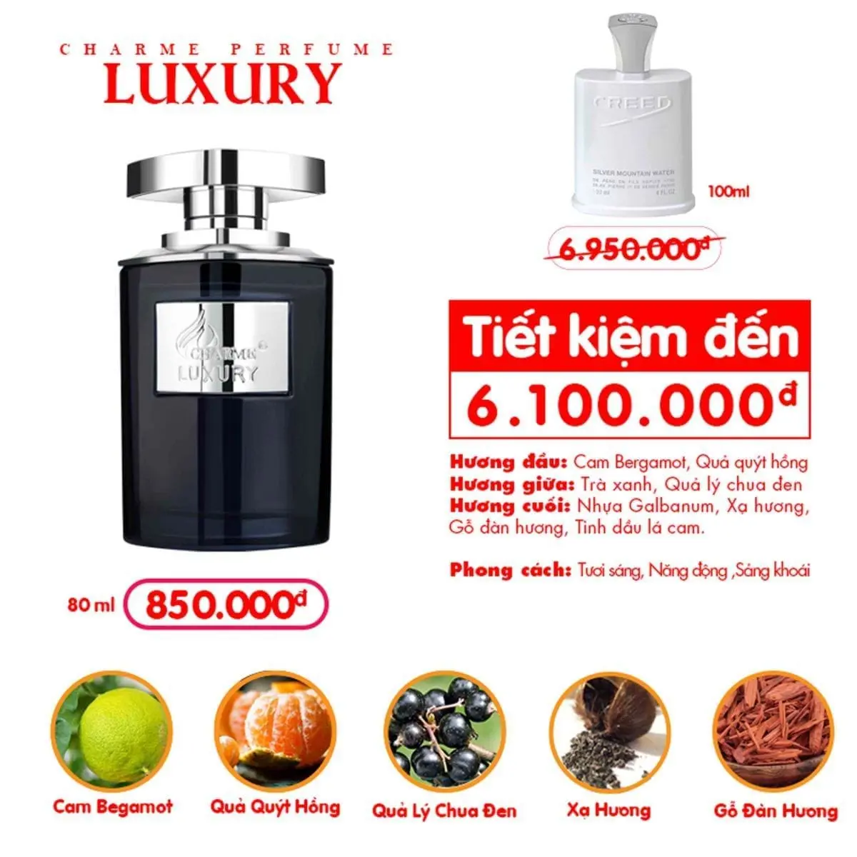 Nước Hoa Nam Charme Luxury 80ml – EDP